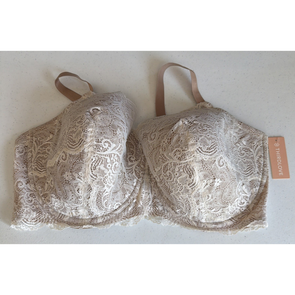 THIRDLOVE 24/7 44F Lace Balconette Bra lingerie sexy full coverage NWT